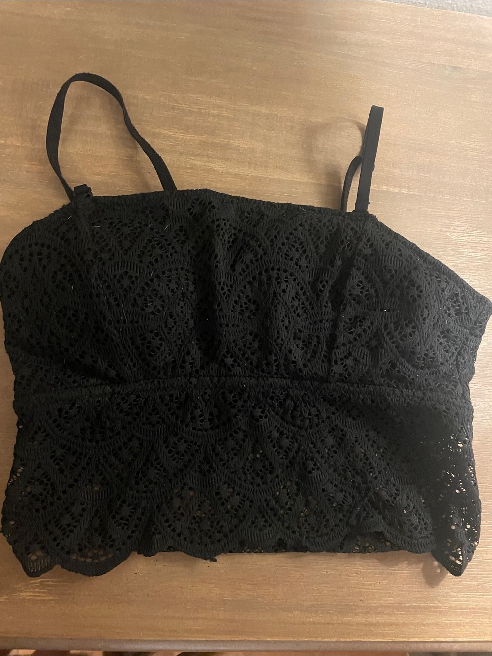 Colsie Black Crochet Bralette Top